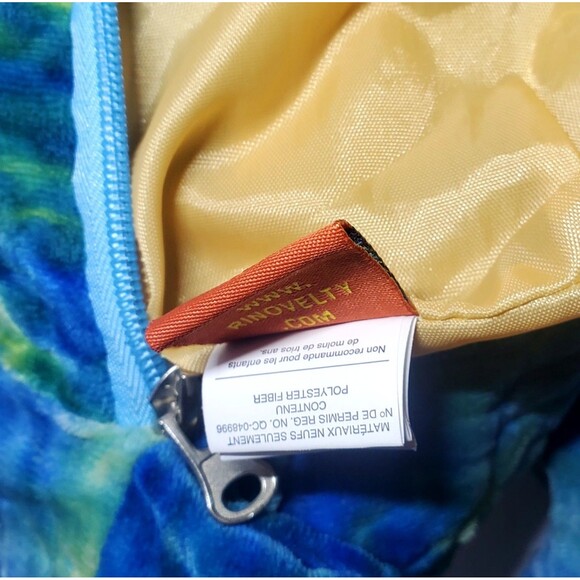 Adventure Planet  21"Triceratops Dinosaur Backpack Tie Dye Blue Stuffed Animal - Picture 7 of 12